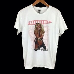 Free Britney White‎ Graphic T-Shirt L Britney Spears Gildan